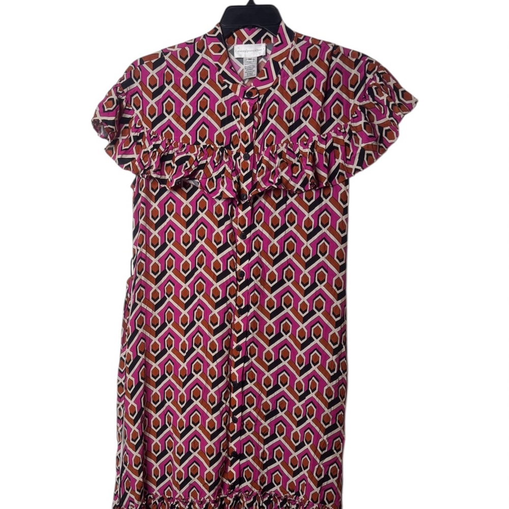 Corey Lynn Calter Pink and Purple Geometric Dress